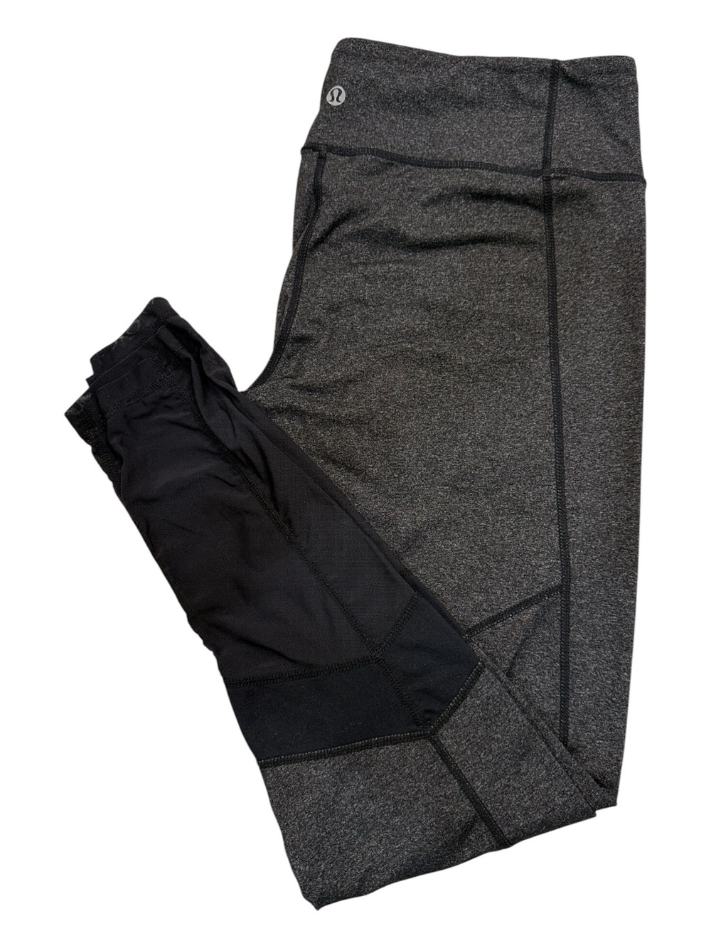 lululemon athletica Girls' Heather Charcoal & Black Athletic Leggings